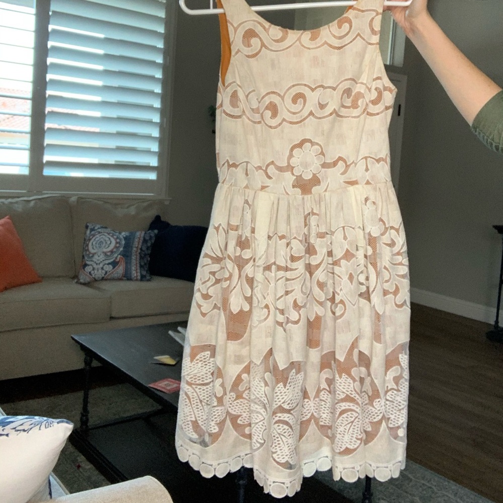 Cream Crochet Dress